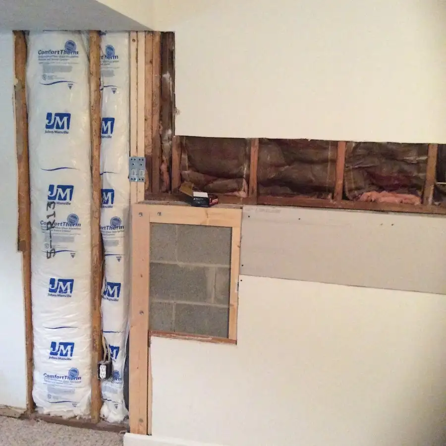 Wall insulation replacement during Structural Drying in Stanford